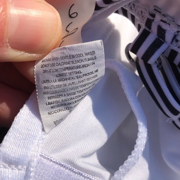 Cupshea Striped One Piece with Lace - Picture 9 of 11